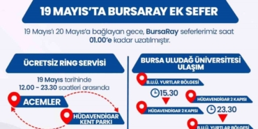 19 Mayıs’ta Bursa’da Ulaşım Ücretsiz!