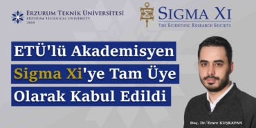 ETÜ’lü Doç. Dr. Kuşkapan, Sigma Xi Üyesi Oldu!