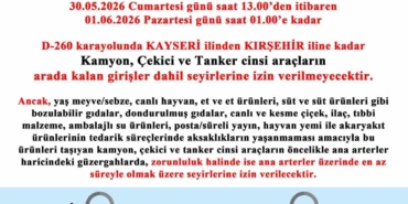 Bayram Dönüşü D-260’da Ağır Araçlara Yasak!