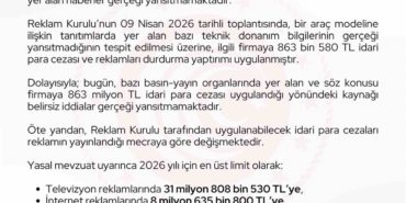 Ticaret Bakanlığı: “Bir otomotiv firmasına 863 milyon lira ceza uygulandığı haberleri gerçeği yansıtmamaktadır”