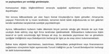 Tunceli Valiliği’nden Kılıçdaroğlu Afişi Açıklaması